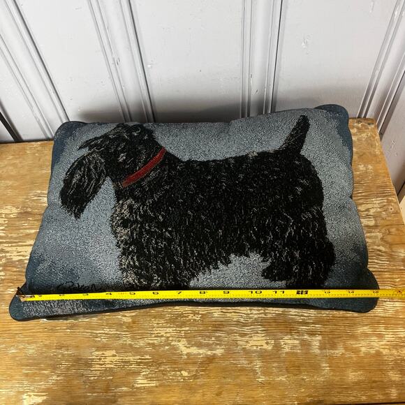Vintage Scottie Scottish Terrier Tapestry Pillow Signed Linda Picken 15.5x11” - Picture 15 of 16
